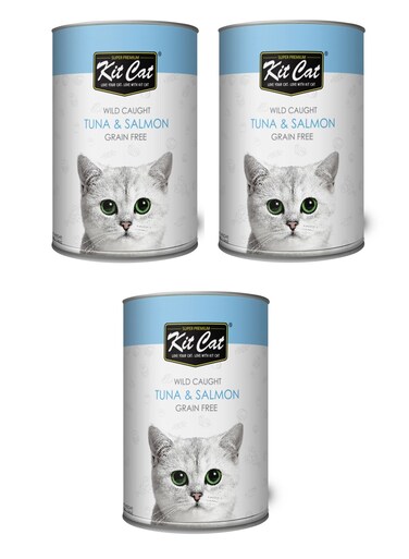 Kit Cat Wild Caught Tuna &amp; Salmon ( 3x 400g )