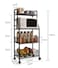 4-Tier Rolling Storage Cart with Wire Baskets &ndash; Heavy-Duty Metal Organizer for Kitchen, Pantry, Bathroom, and Office