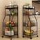 4-Tier Rolling Storage Cart with Wire Baskets &ndash; Heavy-Duty Metal Organizer for Kitchen, Pantry, Bathroom, and Office