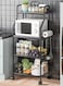 4-Tier Rolling Storage Cart with Wire Baskets &ndash; Heavy-Duty Metal Organizer for Kitchen, Pantry, Bathroom, and Office
