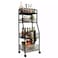 4-Tier Rolling Storage Cart with Wire Baskets &ndash; Heavy-Duty Metal Organizer for Kitchen, Pantry, Bathroom, and Office