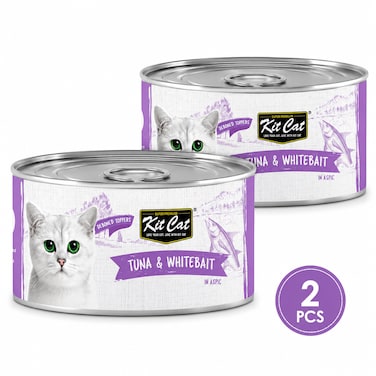 Pack of 2 -Kit Cat Deboned Tuna &amp; Whitebait Toppers 80g