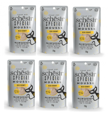 Schesir Special Mousse (Exigent) For Cat - Chicken With Duck Liver 70g-6pcs