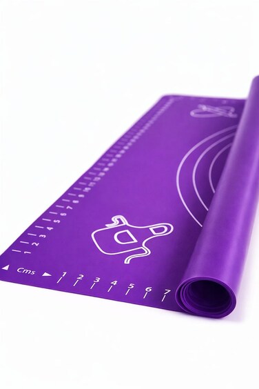 Silicone Pastry Mat Non Stick Rolling Dough with Measurements-Non Slip, Reusable Baking  45*60cm - PURPLE