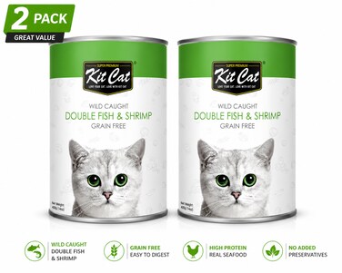 Pack of 2 -Kit Cat Wild Caught Double Fish &amp; Shrimp