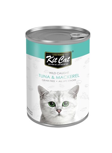 Kit Cat Wild Caught Tuna with Mackerel Canned Cat Food 400g