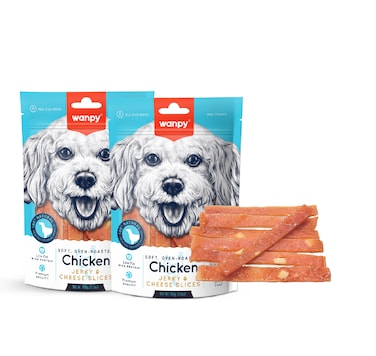 Wanpy Chicken Jerky &amp; Cheese Slices ( 100g x 2 )