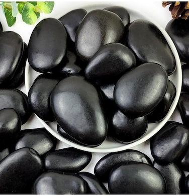 Vsell24&trade; Black Stones 5-8 cm - Large Decorative Rocks for Landscaping, DIY, and Aquariums 10 KG