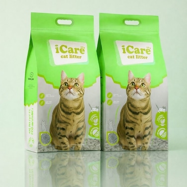 iCare Bentonite Cat Litter, Apple Scent, 25L, Fast Clumping with Odour Control, 2 Pack