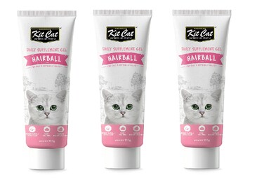 Kit Cat Daily Nutritional Supplement Gel For Cats &amp; Kittens &ndash; Hairball ( 3X120g)