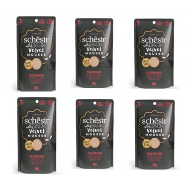 Schesir After Dark Velvet Mousse For Cat - Chicken With Beef 80g ( 6 Pcs)