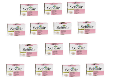Schesir Cat Can Broth-Wet Food Chicken- 14pcs Weight - 70g