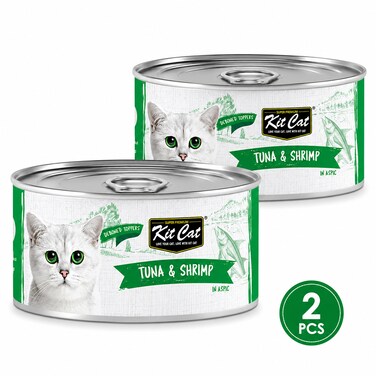 Pack of 2 -Kit Cat Deboned Tuna &amp; Shrimp Toppers 80g
