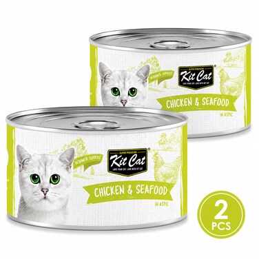 Pack of 2 -Kit Cat Chicken &amp; Seafood 80g