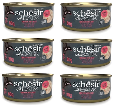 Schesir After Dark Pat&egrave; For Cat - Chicken With Beef 80g (6 pcs )