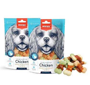 Wanpy Chicken Jerky and Biscuit Twists ( 100g x 2 )