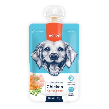 Wanpy Tasty Meat Paste Chicken with Carrot &amp; Pea for Dogs (90gx5)