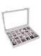 DAYONG Jewelry Organizer Box,24 Grid Clear Jewelry Tray with Lid &amp; Lock,Jewelry Display Storage Box for Ring, Stud, Necklace, Bracelet