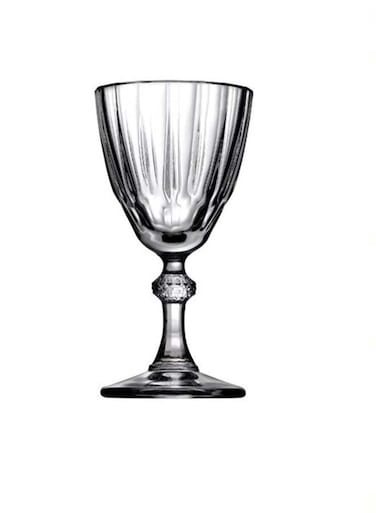 6-Piece Diamond Cordial Goblet Glass Set Clear 52ml