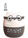 Cute Bear Double Layer Lunch Box - 450ml, BPA-Free, Leakproof, Portable, Food Grade PP with Clip Lock and Spoon - 2 Compartments, Easy to Carry, Perfect for Kids and Adults (Gray)
