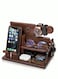 Wood Phone Docking Station Key Holder Watch Desk Organizer Gifts for Men and Women Desk Accessories
