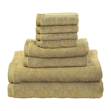 طقم مناشف مكون من 8 قطع - 100% قطن 600 جرام لكل متر مربع، 2 منشفة حمام (70 × 140 سم)، 2 منشفة يد (45 × 75 سم)، 4 × منشفة وجه (30 × 30 سم)، شديدة الامتصاص ومتينة للغاية، اللون بيج