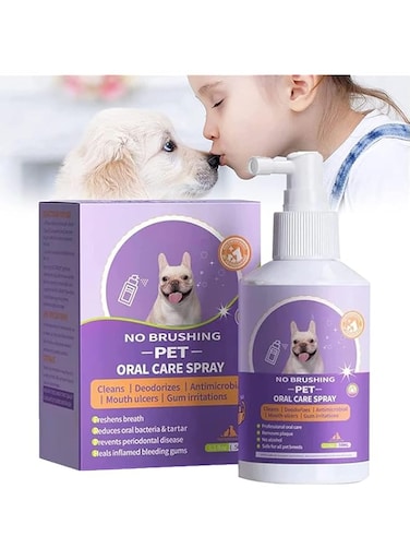 Mumoo Bear Pet Clean Teeth Spray, Teeth Cleaning Spray for Dogs &amp; Cats, Targets Tartar &amp; Plaque, Eliminate Bad Breath, Without Brushing