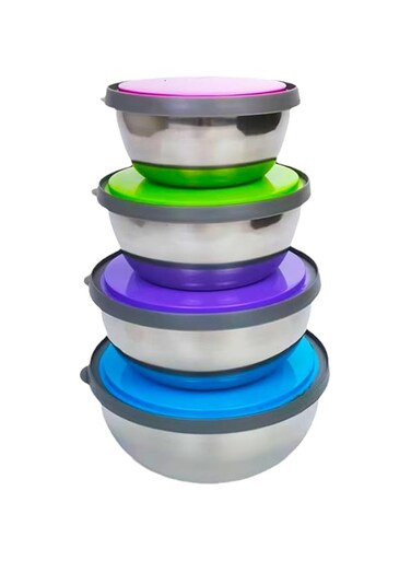 Tufexigo Stainless Steel Containers with Lids, Leakproof Stainless Steel Food Containers, Nesting Stainless Steel Snack Containers, Metal Lunch Container,Stainless Steel Lunch Box Containers