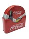 The Tin Box Company Coke 6 pc Coaster Set with Standing Metal Holder, Red