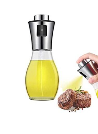 200ML Spray Dispenser Olive Oil Sprayer Bottle For Cooking Vinegar Bottle Glass For Cooking Baking Roasting And Grilling