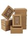 FINGERINSPIRE 16 Sets Kraft Paper Jewelry Display Drawer Box with Clear Window 4.5x3.4x1 Inch Jewelry Necklace Boxes Ring Earring Jewelry Gift Boxes in Bulk for Earing Pendants Rings Storage Display