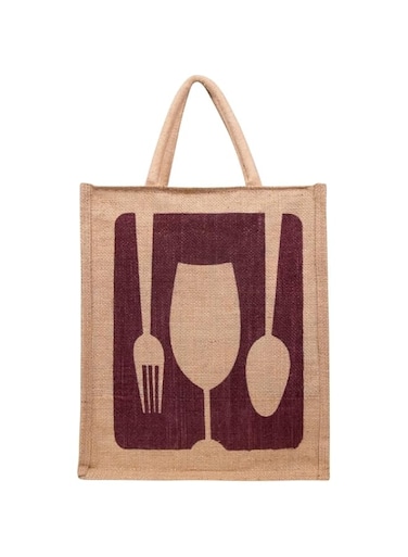 RABARIKAA Maroon Eco-Friendly Jute Bag: Reusable Multipurpose Hand Bag with Zip &amp; Handle - UNISEX (Pack of 1)   Limited Period Offer