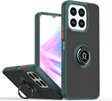 Case for Honor X6b Case Cover Metal Ring Holder Grip Kickstand Car Magnetic Mount Shockproof Matte Hard Back Bumper Case for Samsung Honor X6B 2024 (Green)