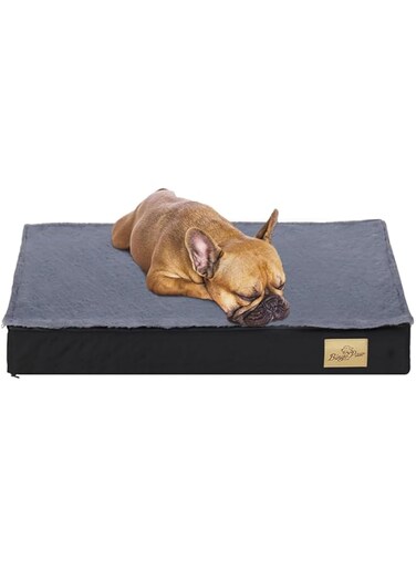 Wisfor Dog Crate Bed Mat: Orthopedic Memory Foam Pet Cage Mattress Cushion with Removable Washable Waterproof Cover, 58x45x8cm