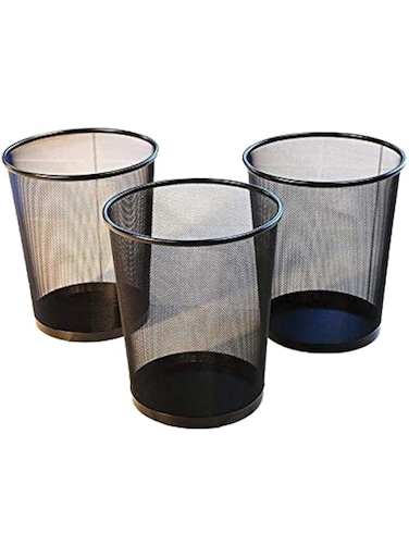 Worksia Metal Mesh Dustbin For Office, Home, Kitchen Multipurpose Waste Bin (Set of 3)