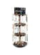 Lolalet 4 Tier Bracelet Holder, Wooden Rotating Jewelry Display Stand with 42 Hooks Jewelry Tray 360 Degrees Rotatable Rustic Tree Storage for Bracelets Key Chains Small Accessories -Darkbrown