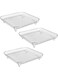 TOMVAES Air Fryer Rack, 3 Layer Stainless Steel Air Fryer Basket, Square Grilling Rack, Air Fryer Tray With Brush &amp; Clamp, Dehydrator Rack, Air Fryer Accessories, 21 * 21 * 92cm
