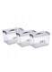 Storage Box 2.6L Set of 3 Transparent Plastic Organizer Boxes with Lids Multipurpose Home Storage Containers