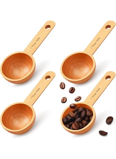 Pieces Wooden Scoops for Canisters,15ml Coffee Measure Scoop for Measuring Ground Coffee Beans, Tea, Sugar