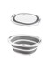 4-in-1 Collapsible Multi-Functional Chopping Board, Foldable Sillicone Washing Up Bowl Vegetable Fruit Strainers Wash Basin Basket, Ice Bucket Sink Bowl Folding Drain Tub, Space Saver (Grey)