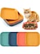 Gerrii 12 Pieces Whisker Fatigue Relief Cat Bowl 6 Inch Shallow Cat Food Dish Cat Wet Feeding Bowls Wide and Small Pet Plate for Kittens and Short Legged Cat, Wheat Straw (Square)