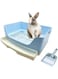 NeoStyle Large Rabbit Litter Box, Potty Corner Toilet with Drawers, Cleaning Kit for Rabbits,Adult Guinea Pigs,Goldens,Ferrets and Other Small Pets(blue(41 * 30 * 16))