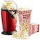 Electric Hot Air Popcorn Maker - 1200W Oil-Free Healthy Popcorn Popper Machine for Home (Red)