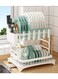 2-Tier Dish Drying Rack With Drain Board
