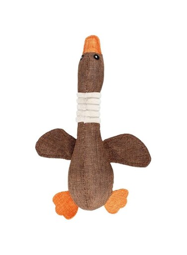 Dog Toys, Soft Squeaky Dog Toys for Small Dogs, Interactive Dog Chew Toys, Goose Shape Companion Pet Toys, (brown)