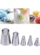 Suuker Rose Flower Piping Tips Set, Stainless Steel Chrysanthemum Nozzles, Crinkle Cream Laminating Nozzle Cupcake Pastry Tool For Decorating Cake Tulip Pastry Nozzle Baking Forms Pastry (5 Pieces)