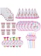 Goldedge Unicorn Print Party Set Design Paper Plate Cups Straws Tissue 36-Piece Set