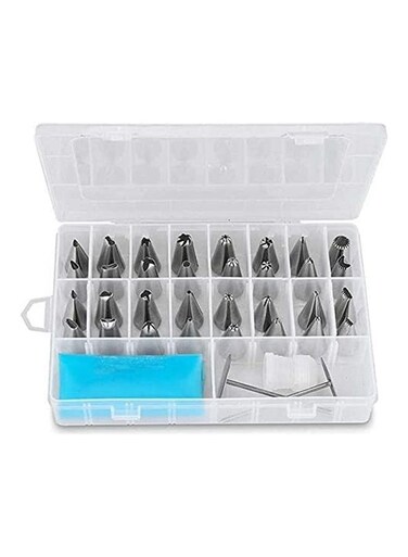 Cake Decorating Kit Blue/Silver 15 x 15 x 4cm