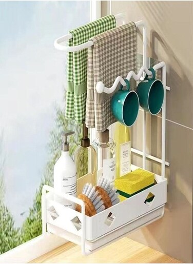 Kitchen Bathroom Storage Rack Waterproof Scouring Pad Supplies