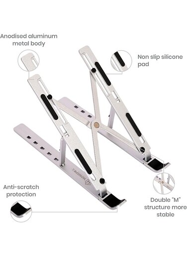 Home Pro Portable Laptop Stand Aluminium Alloy, compatible with 15 inch laptops   Notebooks